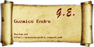 Guzmics Endre névjegykártya