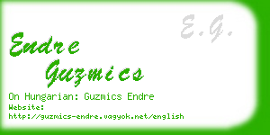 endre guzmics business card